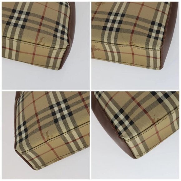 BURBERRY Nova Check Shoulder Bag PVC Leather Beige Auth yk16862 - Picture 16 of 16